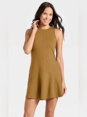 A New Day Seam Detail Ponte Knit Flounce Mini Dress